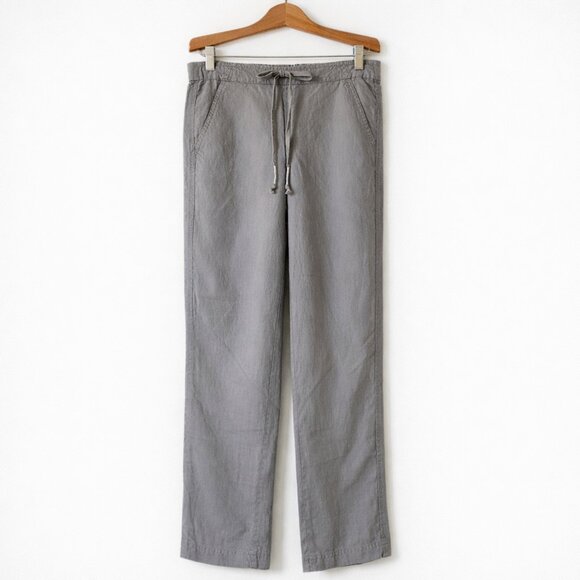 NWT J. Crew Linen Seaside Wide Leg Tie Waist Pants - Slate Gray | XS - Picture 2 of 7